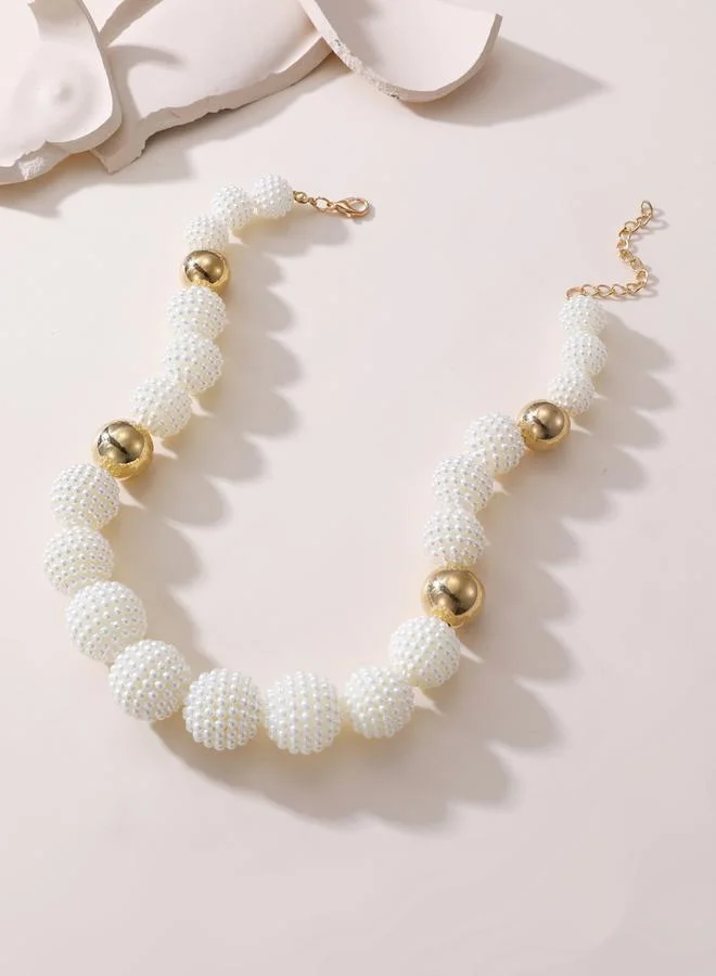 تايك تو عقد خرز لؤلؤ صناعي